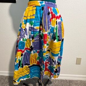 Vintage Colorful Abstract Women's Skirt